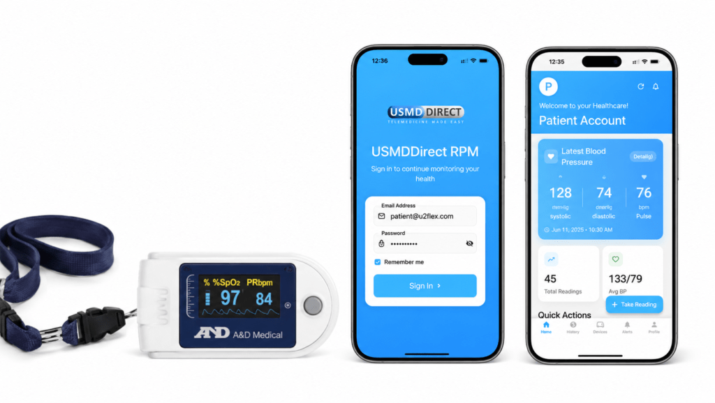 Telehealth-Monitoring-Kit-with-Oximeter-and-Smartphones